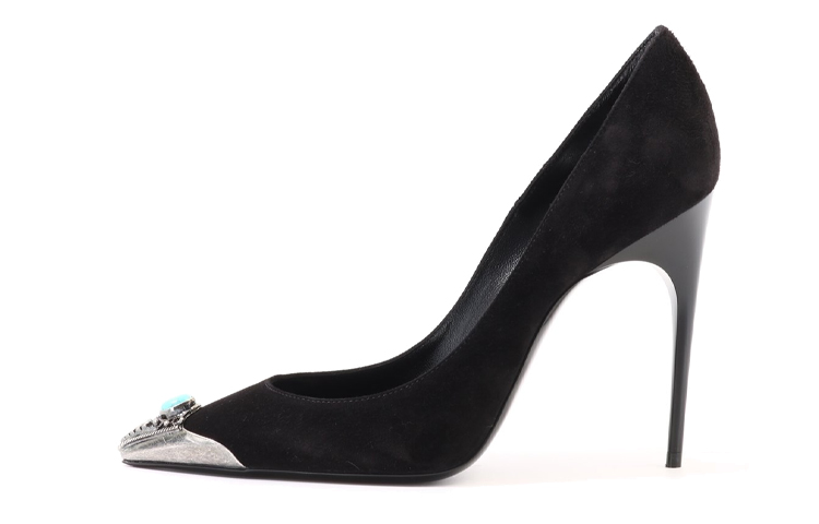 (Women) Saint Laurent High Heel Slip-On 'Black Embellished' 5527240LI001000