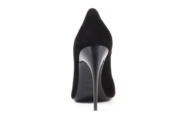 Shop (W) Saint Laurent Tumit Tinggi Slip-On 'Hitam Berhias' 5527240LI001000