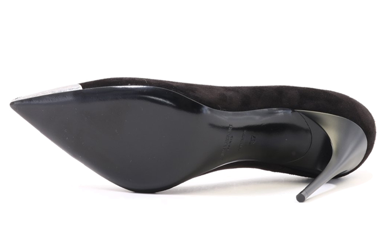 Purchase (W) Saint Laurent Tumit Tinggi Slip-On 'Hitam Berhias' 5527240LI001000