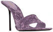 Order (W) Saint Laurent Scarpe Col Tacco Alto in Velluto Viola Comfort e Moda Slide 711172AAAPM5832