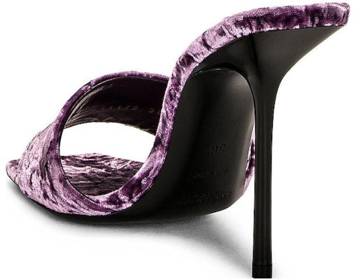 (W) Saint Laurent Tumit Tinggi Velvet Selesa Fesyen Slide 'Ungu' 711172AAAPM5832 Lookbook (W) Saint Laurent Tumit Tinggi Velvet Selesa Fesyen Slide 'Ungu' 711172AAAPM5832