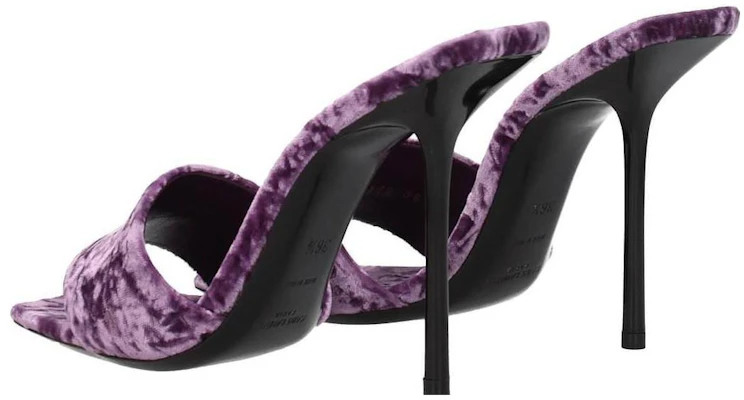 (W) Saint Laurent Scarpe Col Tacco Alto in Velluto Viola Comfort e Moda Slide 711172AAAPM5832 Shop (W) Saint Laurent Scarpe Col Tacco Alto in Velluto Viola Comfort e Moda Slide 711172AAAPM5832