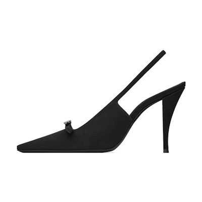 (W) Saint Laurent High Heels 'Black Fabric Stiletto' 9.5cm