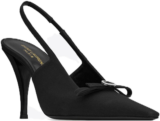 (W) Saint Laurent Tumit Tinggi 'Stiletto Fabrik Hitam' 9.5cm 763032AAAKY1000 Lookbook (W) Saint Laurent Tumit Tinggi 'Stiletto Fabrik Hitam' 9.5cm 763032AAAKY1000