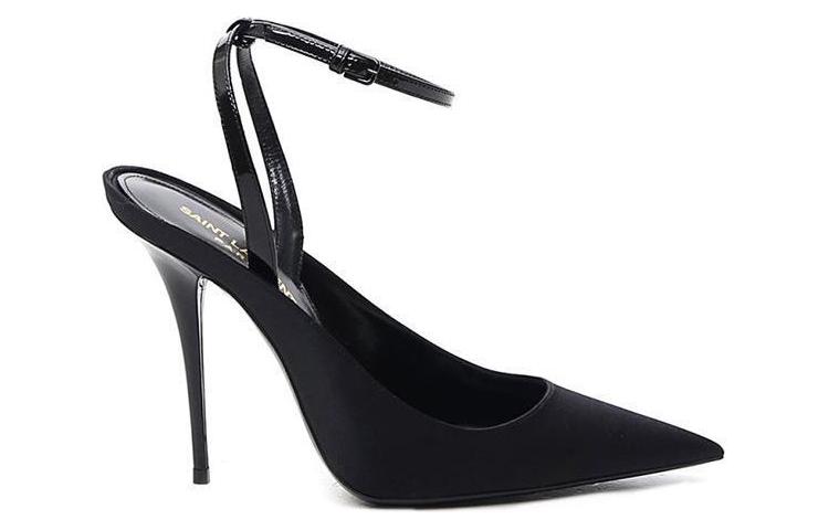 Order (W) Saint Laurent Tumit Tinggi 'Kulit Hitam' 6568231UU201000