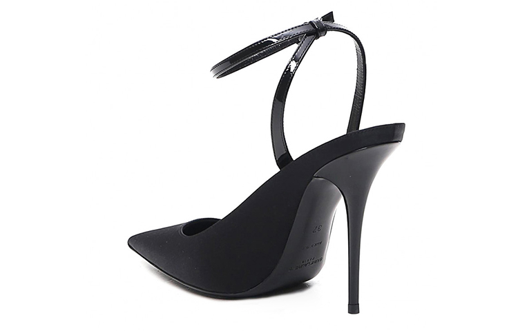 Purchase (W) Saint Laurent Tumit Tinggi 'Kulit Hitam' 6568231UU201000
