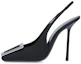 Buy (W) Tacones Altos Saint Laurent 'Moda de Cuero Negro' 698174AAAKY1000