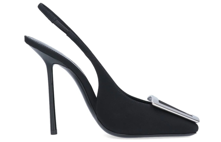 Order (W) Saint Laurent Tumit Tinggi 'Fesyen Kulit Hitam' 698174AAAKY1000