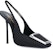 (W) Saint Laurent Tumit Tinggi 'Fesyen Kulit Hitam' 698174AAAKY1000