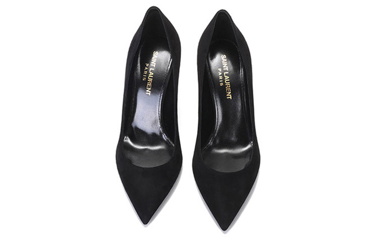 Shop (W) Saint Laurent Kasut Tumit Tinggi 'Black Suede' 489751C20001000