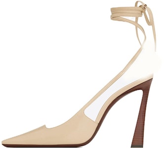 聖羅蘭 皮革 尖頭繫帶 細跟 高跟鞋 女款 棕色 Buy 聖羅蘭 皮革 尖頭繫帶 細跟 高跟鞋 女款 棕色