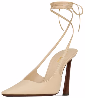 (Women) Saint Laurent High Heels 'Brown Pointed-Toe Lace-Up Stiletto' 731433AABNE1910 Order (Women) Saint Laurent High Heels 'Brown Pointed-Toe Lace-Up Stiletto' 731433AABNE1910
