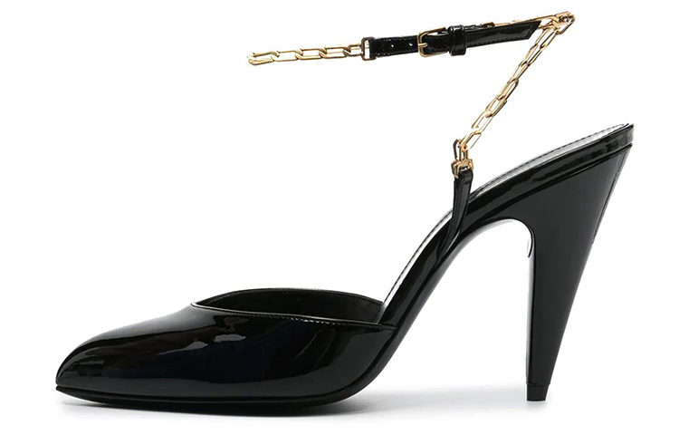 Buy (W) 圣罗兰高跟鞋“链条细节黑色” 6418070NP0011598