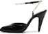 (W) Saint Laurent Tumit Tinggi 'Rantai Hitam' 6418070NP0011598