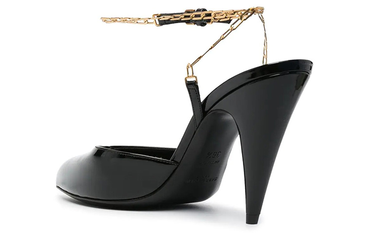 Lookbook (W) 圣罗兰高跟鞋“链条细节黑色” 6418070NP0011598