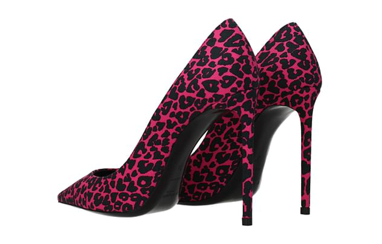 Shop (W) Saint Laurent Tumit Tinggi 'Pink Leopard' 6494742OW005595