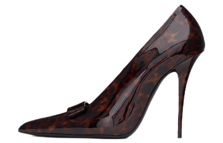 Buy (W) Saint Laurent Tumit Tinggi 'Tortoiseshell' 7091591TW002094