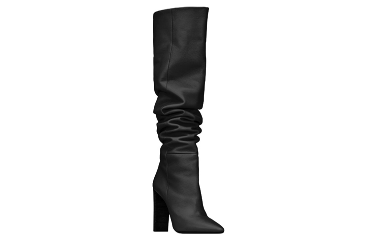Lookbook SAINT LAURENT 聖羅蘭 皮革 休閒 高筒靴 女款 黑色