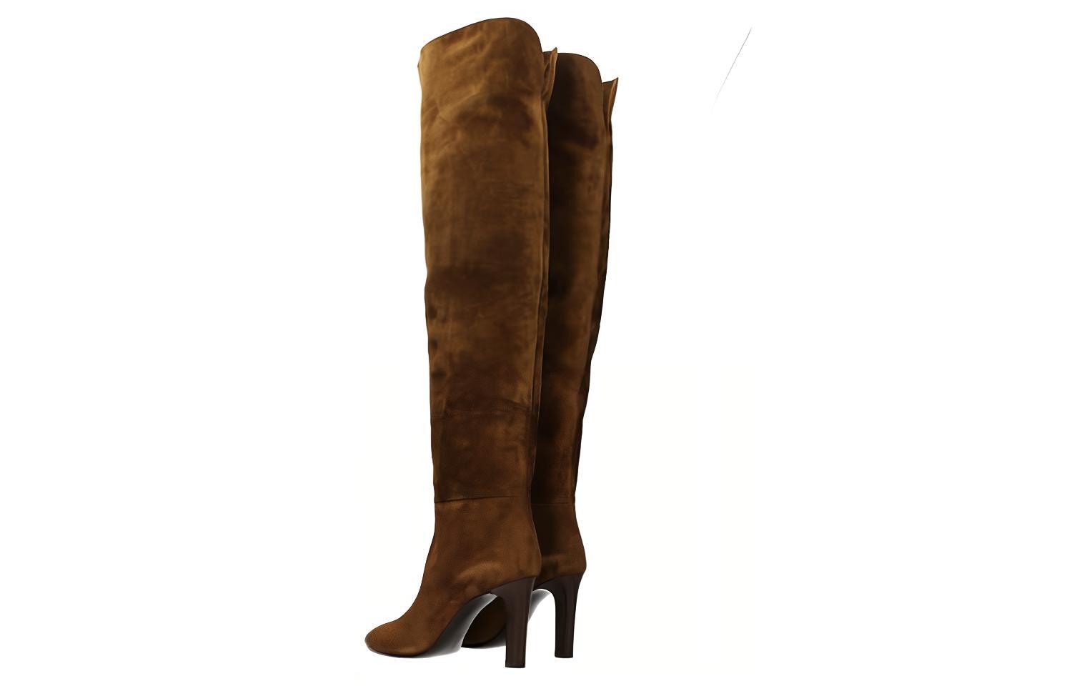 Lookbook (Women) Saint Laurent High Top Boot 'Brown Suede' 6326130LI002330