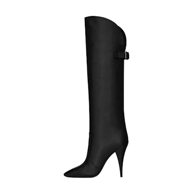 (W) Saint Laurent High Top Boots 'Black Leather'