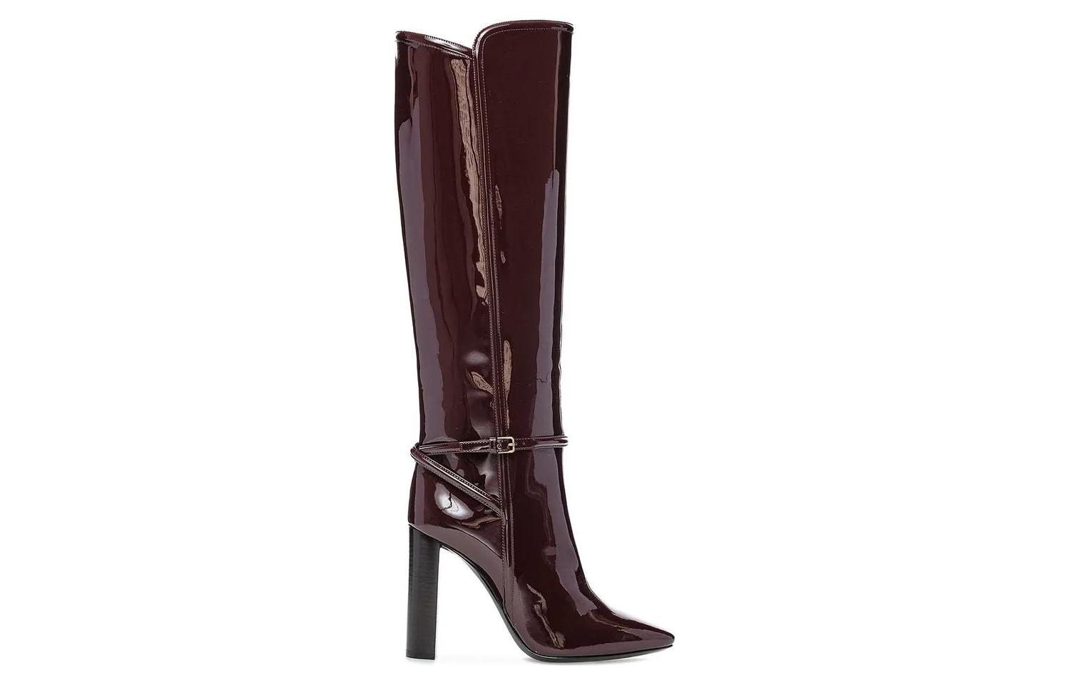 Order (W) Botas Altas Saint Laurent con Hebilla 'Cuero Rojo' 6337271TV006142