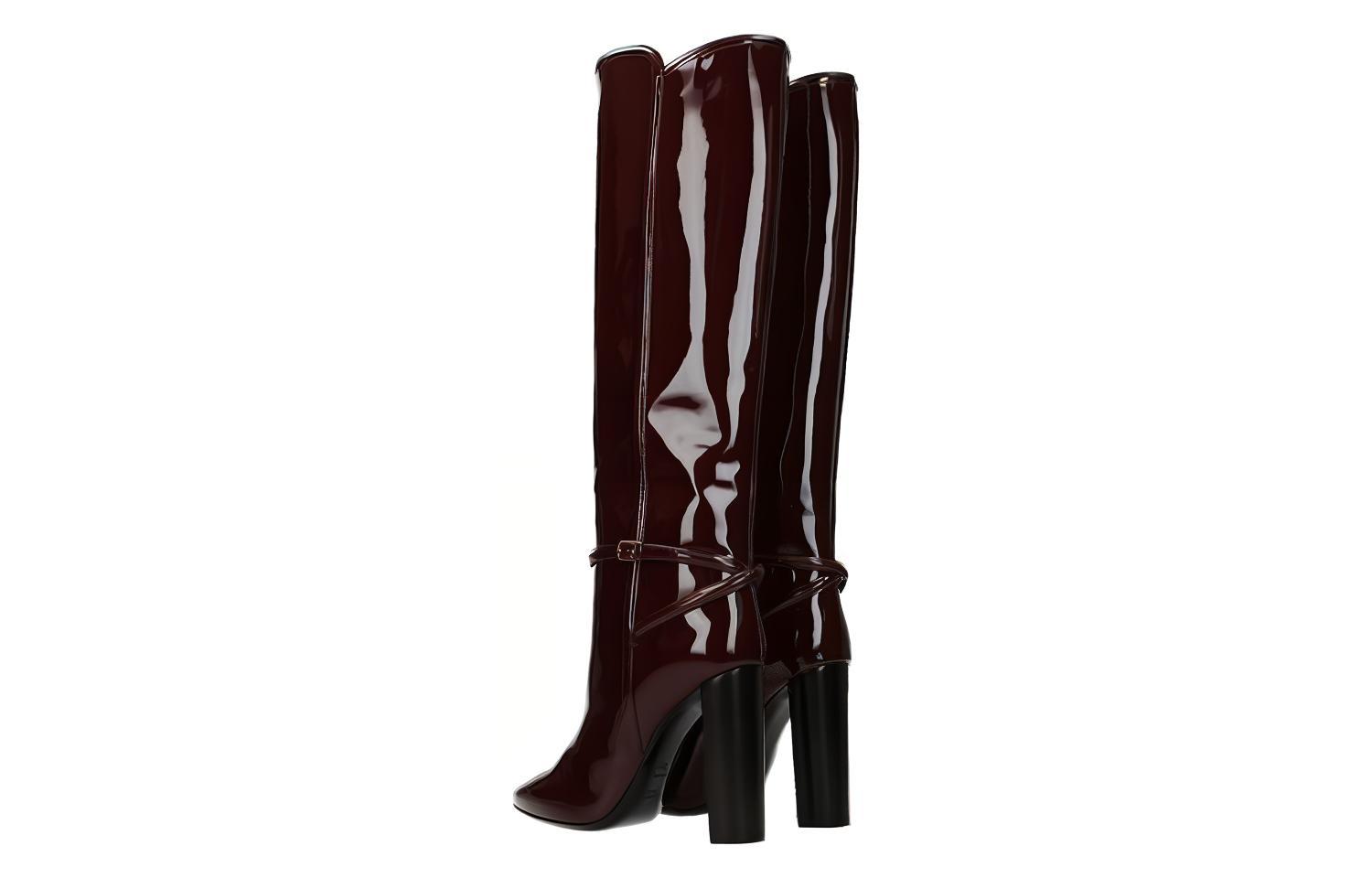 Shop (W) Botas Altas Saint Laurent con Hebilla 'Cuero Rojo' 6337271TV006142