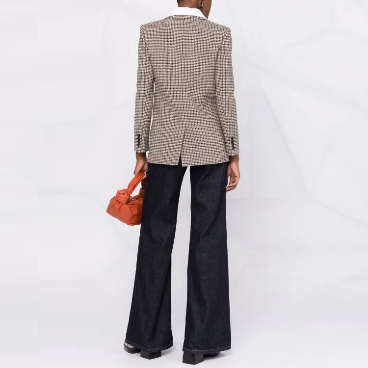 Shop (W) 생로랑 하운드투스 브라운 싱글 브레스티드 블레이저 667509Y3D091159