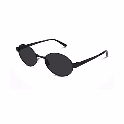 (Women) Saint Laurent Irregular Shaped Sunglasses with Logo Detail Black SL692001