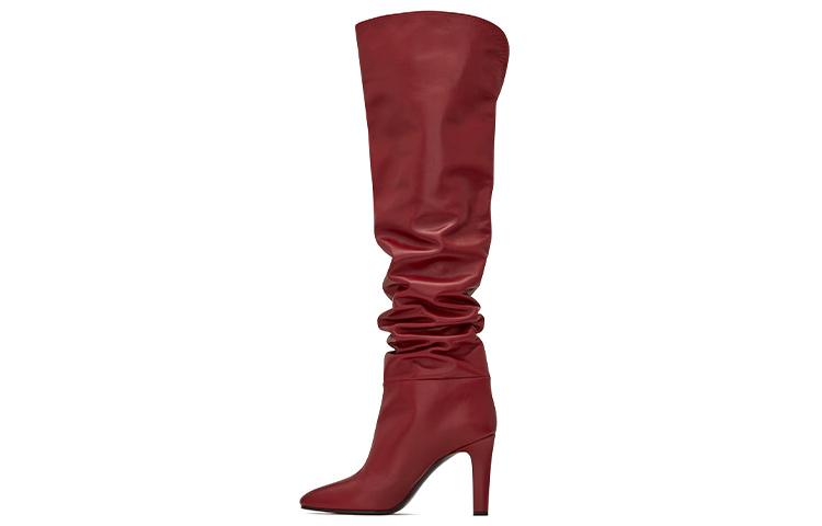 (Women) Saint Laurent Jane 'Smooth Leather High Boot Red' 6326071Y8006008