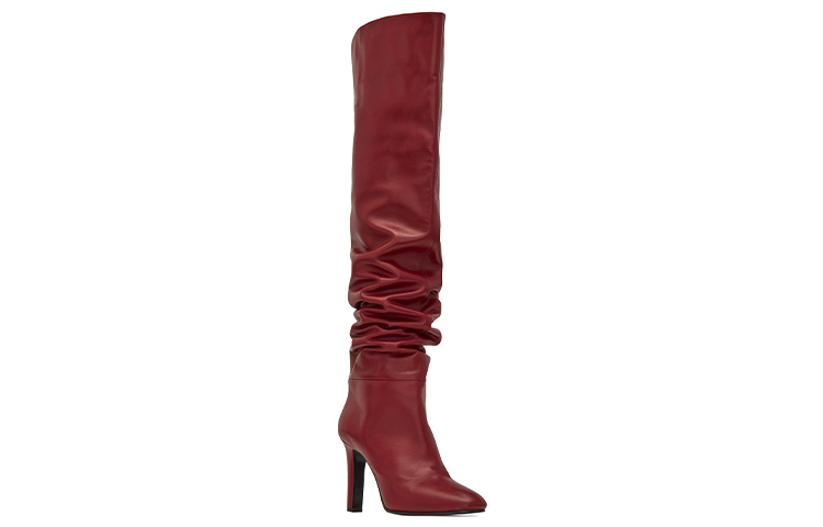 Lookbook (W) Saint Laurent Jane ''Glattleder Hohe Stiefel Rot'' 6326071Y8006008