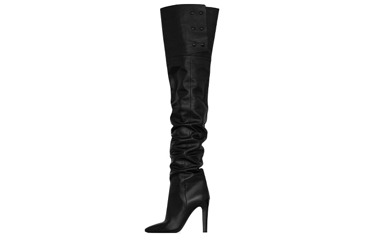 (Women) Saint Laurent Jane High Boots 'Black Patent Leather' 66763125V001000