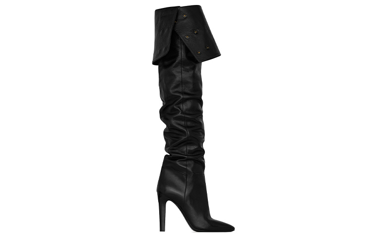 Order (W) Stivali Alti Saint Laurent Jane ''Pelle Verniciata Nera'' 66763125V001000