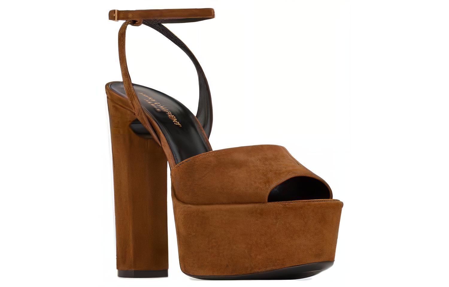 Order (W) Saint Laurent Jodie Platform Sandals Coklat 7017880LI002330