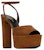 (Women) Saint Laurent Jodie Platform Sandals Brown 7017880LI002330