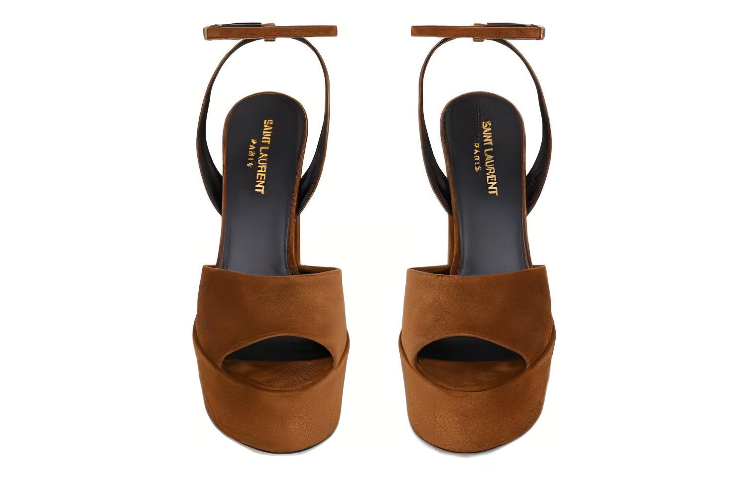 Lookbook (W) Saint Laurent Jodie Platform Sandals Coklat 7017880LI002330