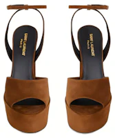 Lookbook (Women) Saint Laurent Jodie Platform Sandals Brown 7017880LI002330