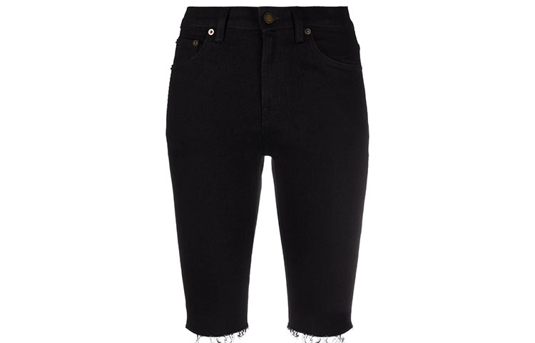 Order (Women) SAINT LAURENT Knee-Length Slim Fit Denim Shorts Black 659903YO5001080