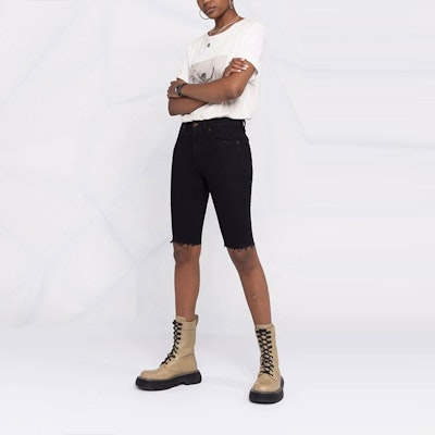 (Women) SAINT LAURENT Knee-Length Slim Fit Denim Shorts Black 659903YO5001080 Purchase (Women) SAINT LAURENT Knee-Length Slim Fit Denim Shorts Black 659903YO5001080