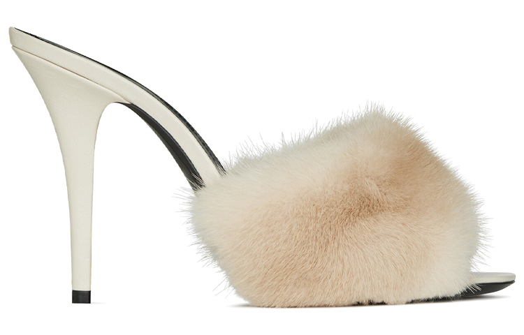 Order (W) サンローラン LA16 ミルクホワイトオープントゥハイヒール 650762E0E009700