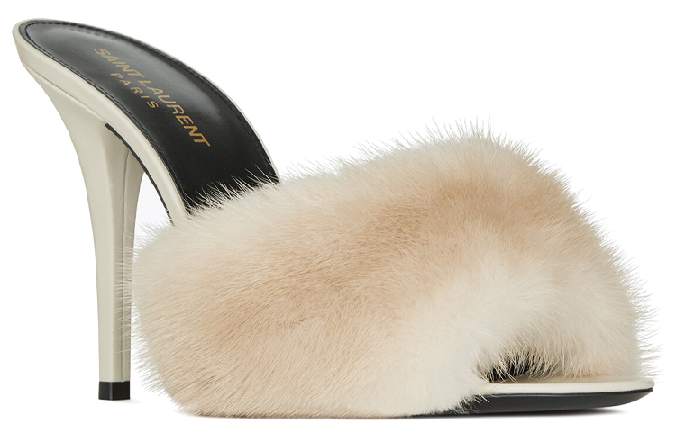 Lookbook (W) Saint Laurent LA 16 ''Talons Hauts Ouverts Blanc Lait'' 650762E0E009700