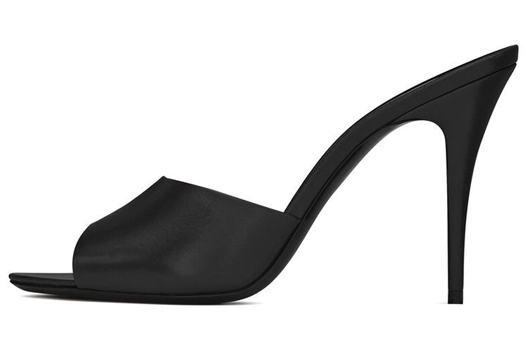 (Women) Saint Laurent La 16 High-Heeled 'Smooth Black Leather' 6504741ZJ001000