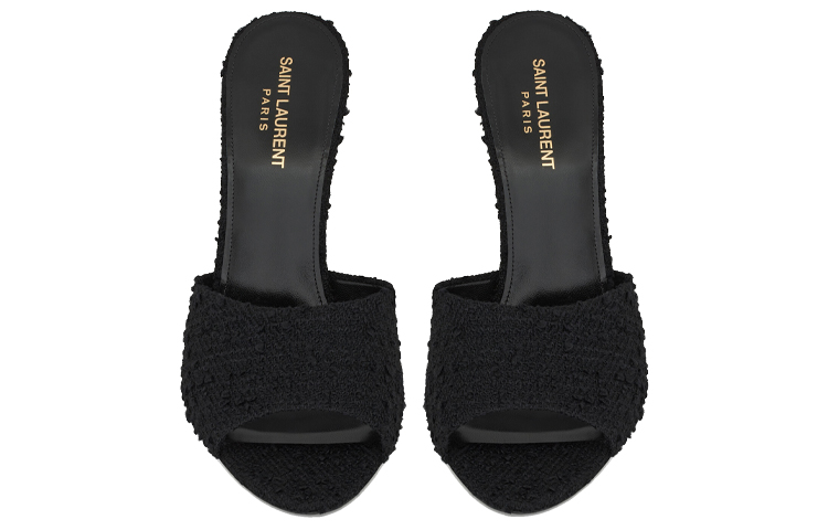 Shop (W) Saint Laurent La 16 Tacón Alto 'Tweed Negro' 6702530CO001000