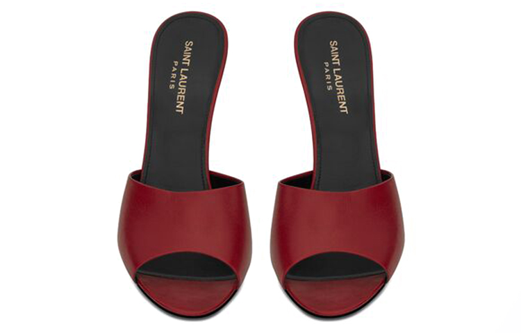 Lookbook SAINT LAURENT La 16光滑皮革高跟鞋 女款 絢麗紅