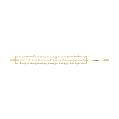 (Women) SAINT LAURENT LE CASSANDRE Multi-Chain Brass Bracelet Gold. 770495y15268066