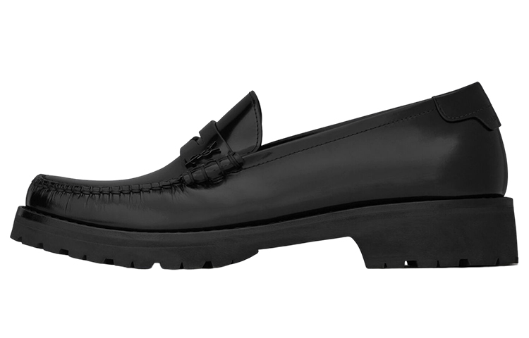 (W) Saint Laurent Le Loafer Chunky Penny Slippers 'Black'
