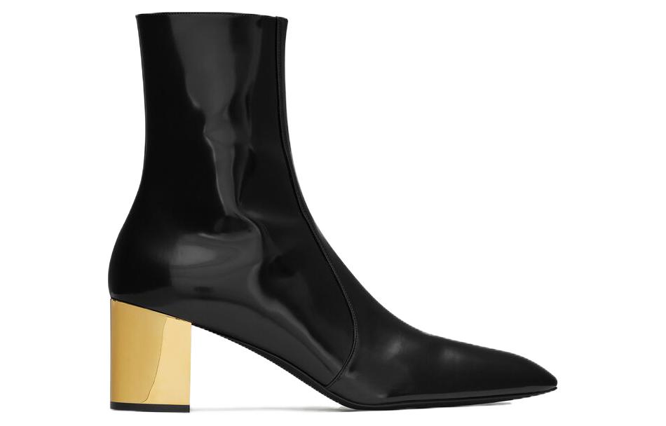 Order 聖羅蘭 皮革 休閒百搭 短靴 女款 黑色