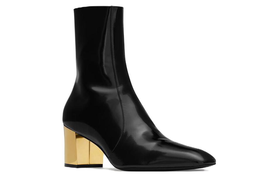 Lookbook 聖羅蘭 皮革 休閒百搭 短靴 女款 黑色