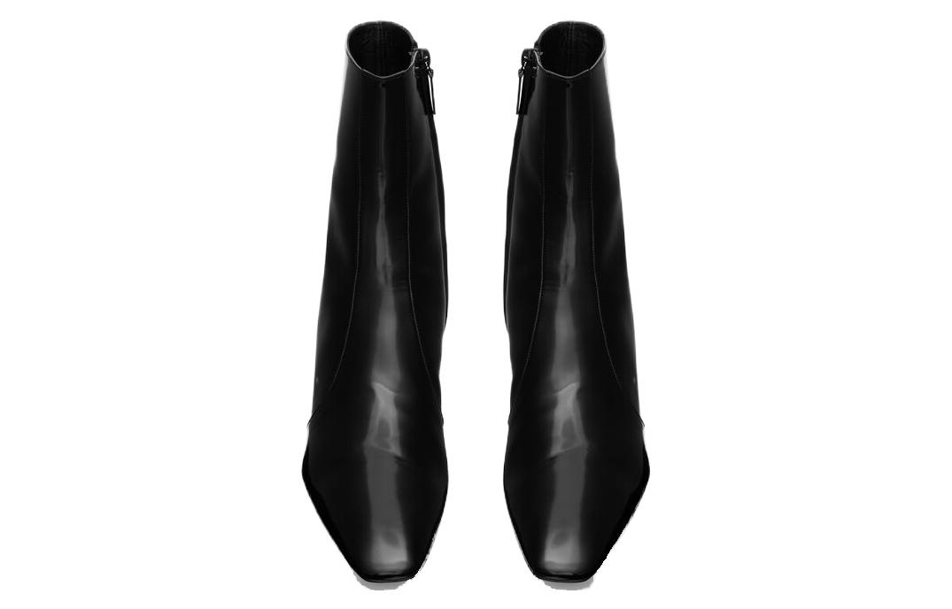 Shop 聖羅蘭 皮革 休閒百搭 短靴 女款 黑色