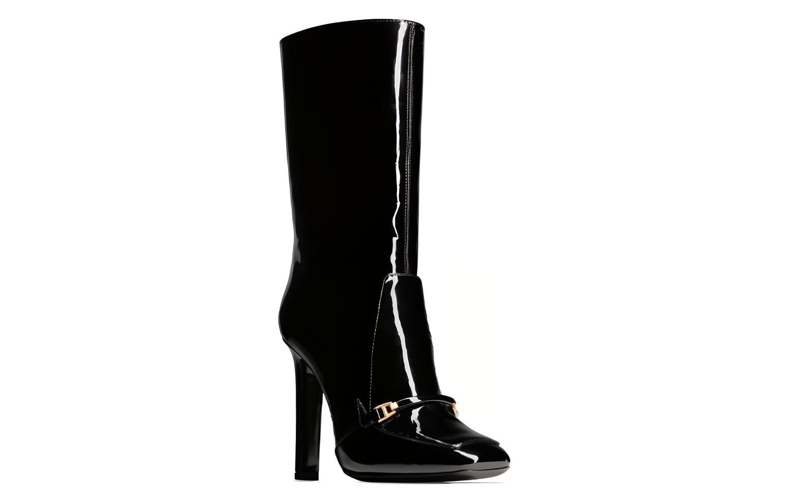 Lookbook (W) Bota de Tobillo de Piel Saint Laurent 'Moda Negra' 7112161TVKK1000