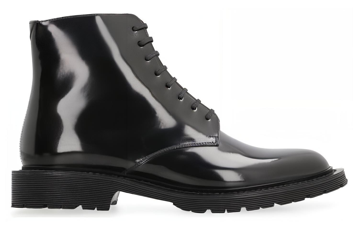 Order (W) Bota de Cuero Saint Laurent Tobillera 'Comodidad Casual Negra' 632412AAAS61000